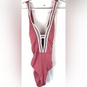 Soluna Swim Women’s Pink One Piece Swimsuit Size Medium